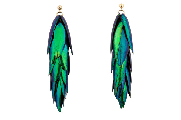 Beetle Earrings Long